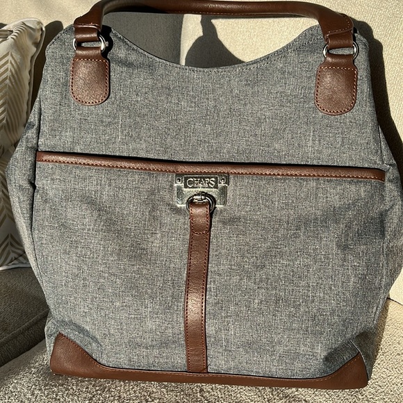 Chaps gray tote bag. - Picture 2 of 11